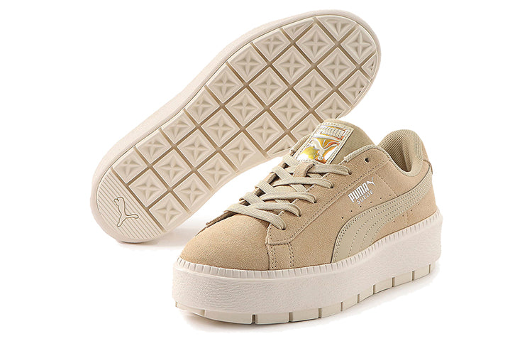 (WMNS) PUMA Suede Platform Trace Light Casual Sneakers Brown 373695-03
