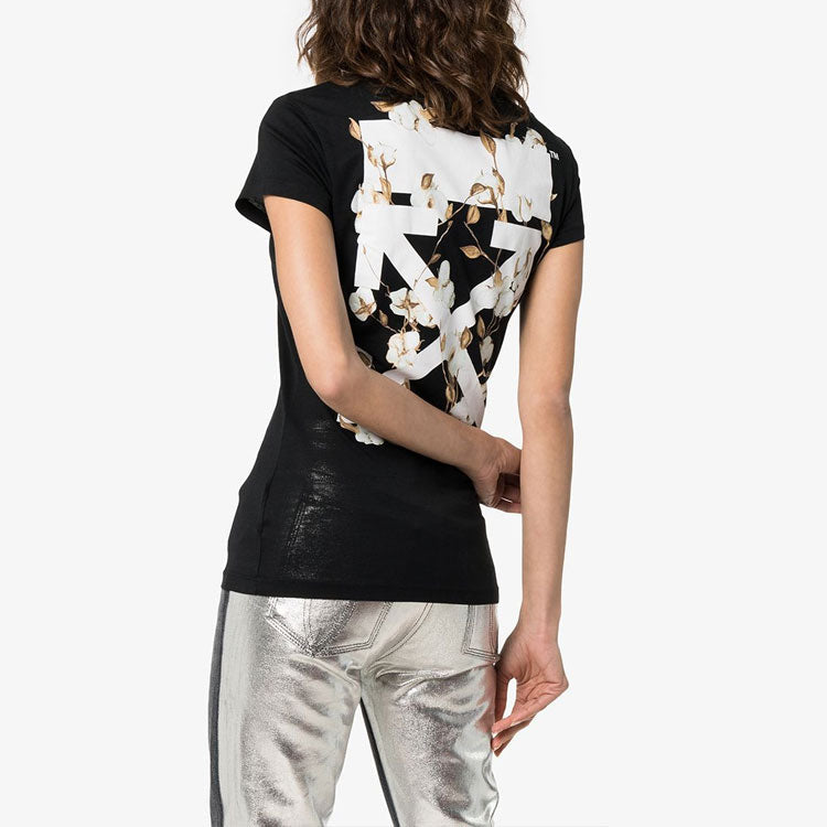 (WMNS) Off-White Cotton Arrows Sketch Print Short Sleeve OWAA040R19B980431001