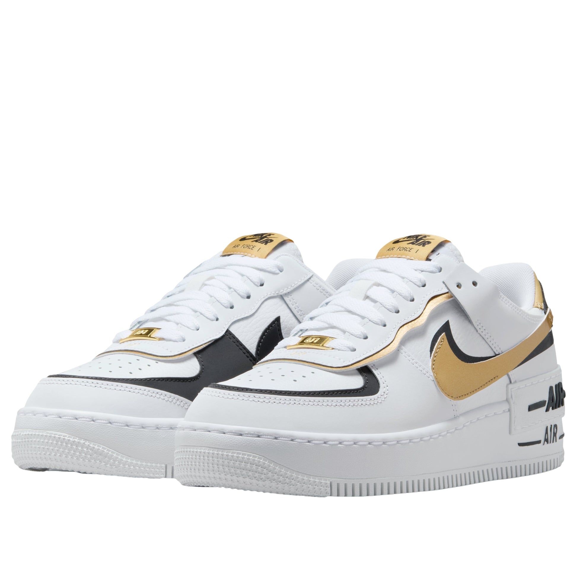 (WMNS) Nike Air Force 1 Shadow 'White Black Metallic Gold' CI0919-125