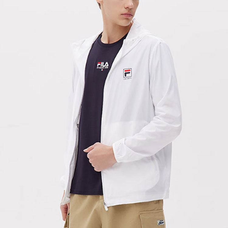 FILA Logo Printing Casual Hoodie Light-Weight Jacket Men's White F51M128712F-WT