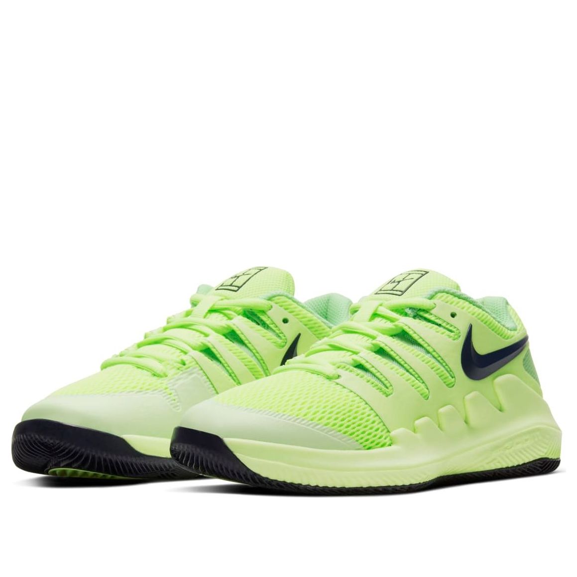 (GS) Nike Court Jr. Vapor X 'Black Green' AR8851-302
