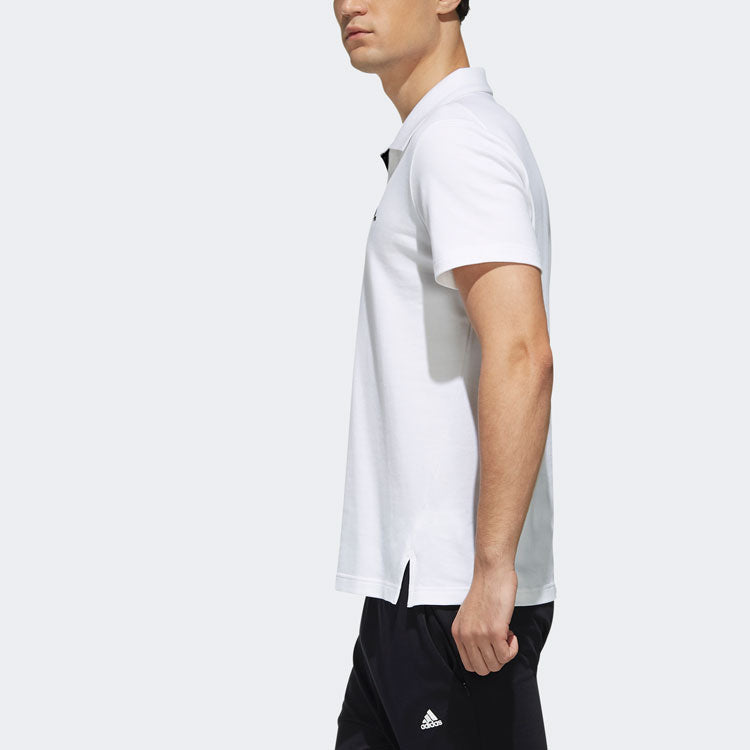 adidas Casual Sports Training Gym Breathable Short Sleeve Polo Shirt White DY8749