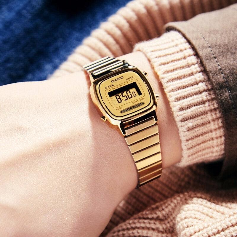 CASIO Waterproof Sports Unisex Gold Digital LA670WGA-9