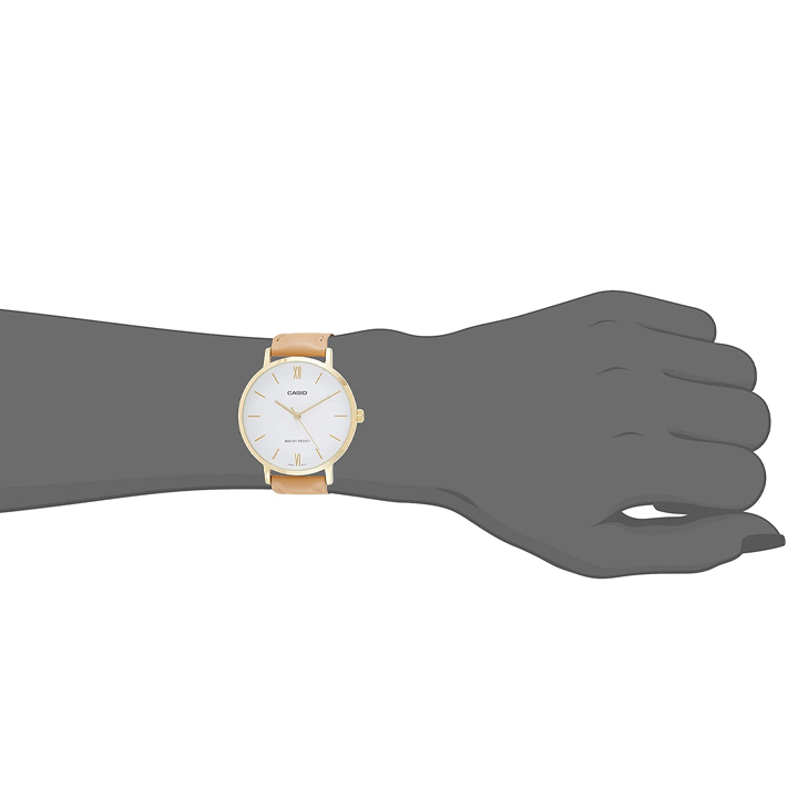 CASIO DRESS Minimalistic Business quartz Watch Brown Analog LTP-VT01GL-7B