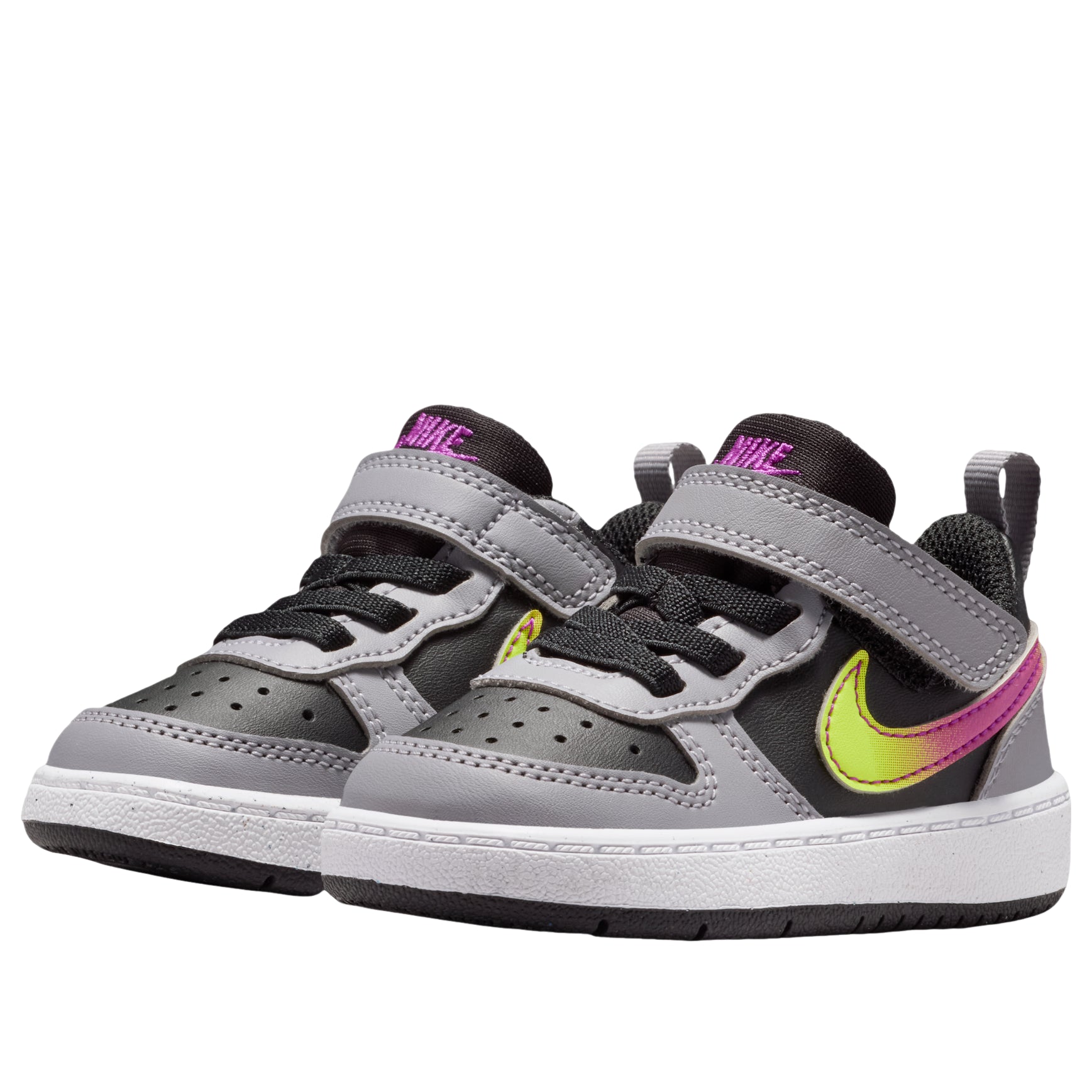 (TD) Nike Court Borough Low Recraft 'Black Cement Grey White Vivid Purple' IO6964-001