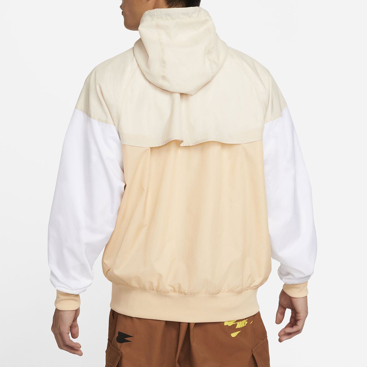 Men's Nike Sportswear Windrunner Sports Training Colorblock Logo hooded Woven Jacket Khaki DA0002-268