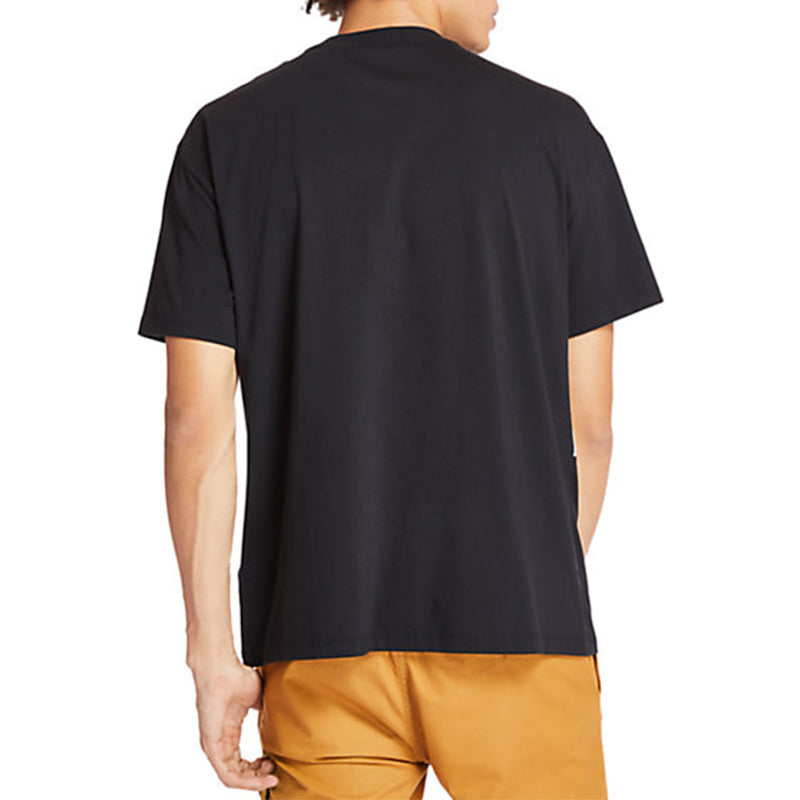 Men's Timberland Contrast Color Stitching Color Block Short Sleeve Black A22S1P56