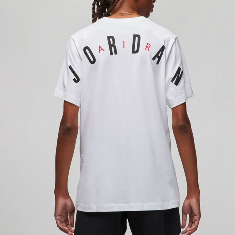 Air Jordan Alphabet Flying Man Logo Printing Round Neck Casual Short Sleeve White DM1463-100