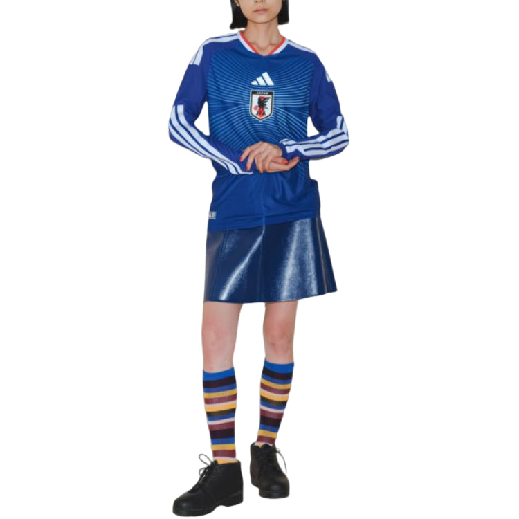 adidas Japan National Football Team 2026 Home Authentic Long Sleeve Jersey Asia Sizing 'Japan Blue Ash Blue' JZ9681