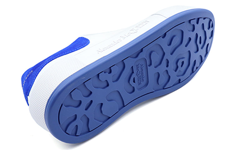 Alexander McQueen Deck Skate Plimsoll Lace Up 'White Blue Suede' 654594W4MV79255