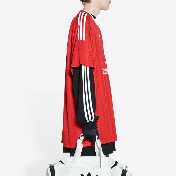 Balenciaga x adidas Soccer T-Shirt Oversized 'Red' 723663TNV136400