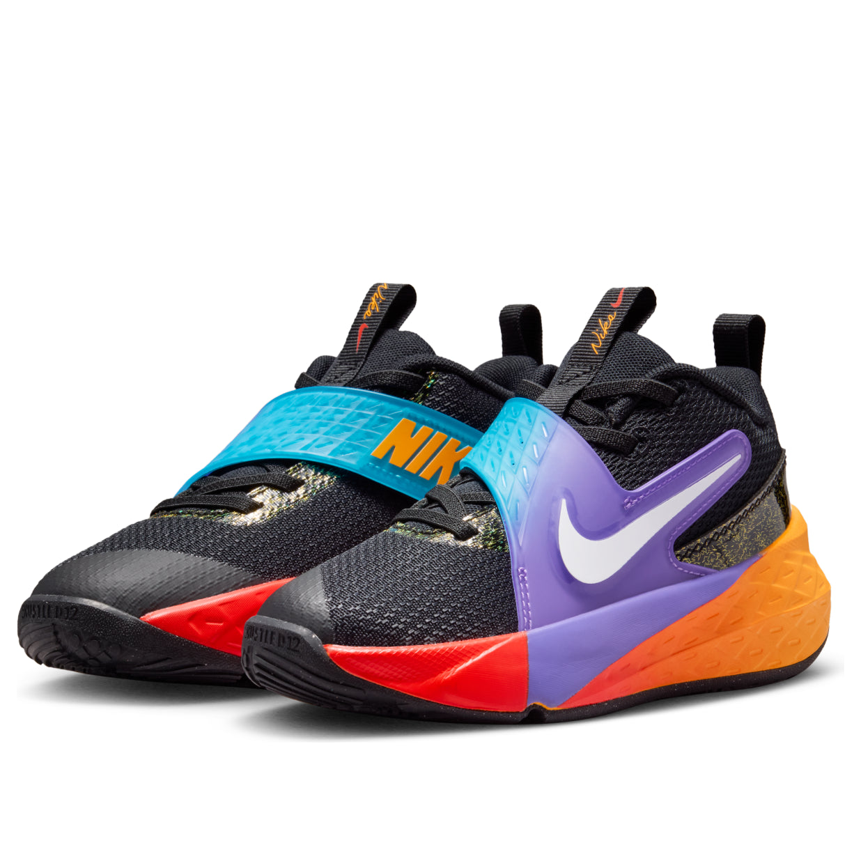 Nike Team Hustle D 12 'Black Laser Orange Action Grape' IO0283-001