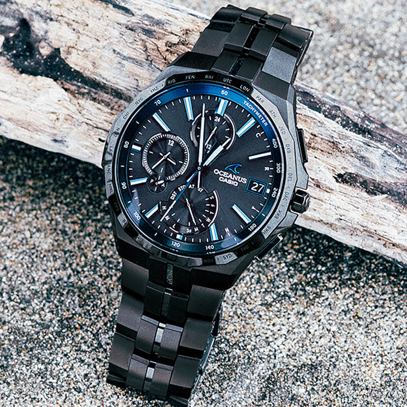Men's CASIO Full Solar Energy Quartz Waterproof Bluetooth Calendar Watch Solar Powered Mens Black Analog OCW-S5000B-1AJF