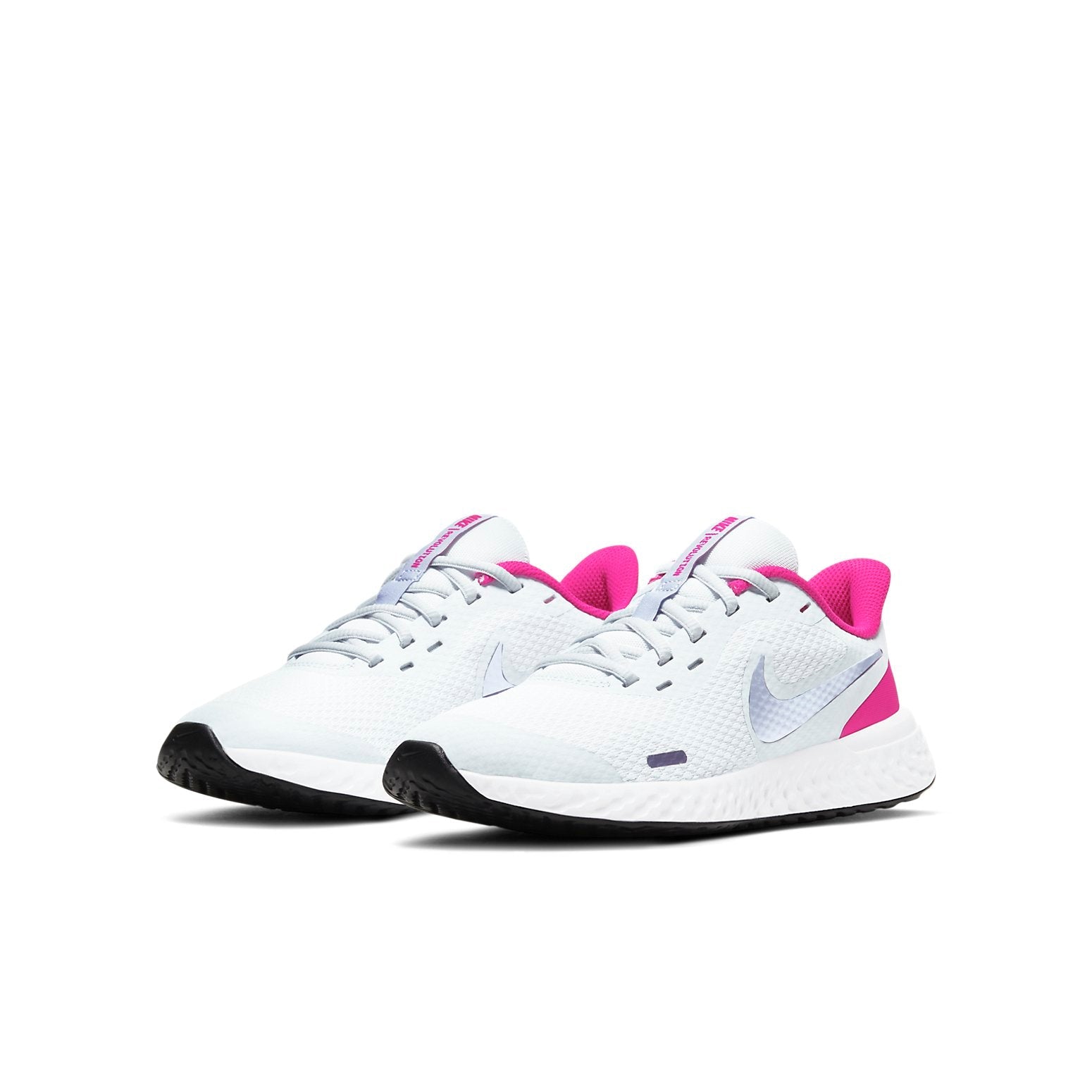 (GS) Nike Revolution 5 'Football Grey Fireberry' BQ5671-018
