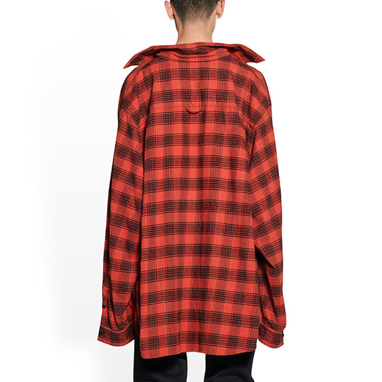 Balenciaga Trompe L'oeil Checked Shirt And T-Shirt 'Red Navy' 699371TNM256167