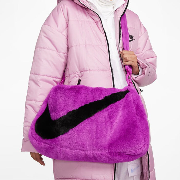 Nike NSW Faux Fur Tote Bag 'Vivid Purple Black' DQ5804-551