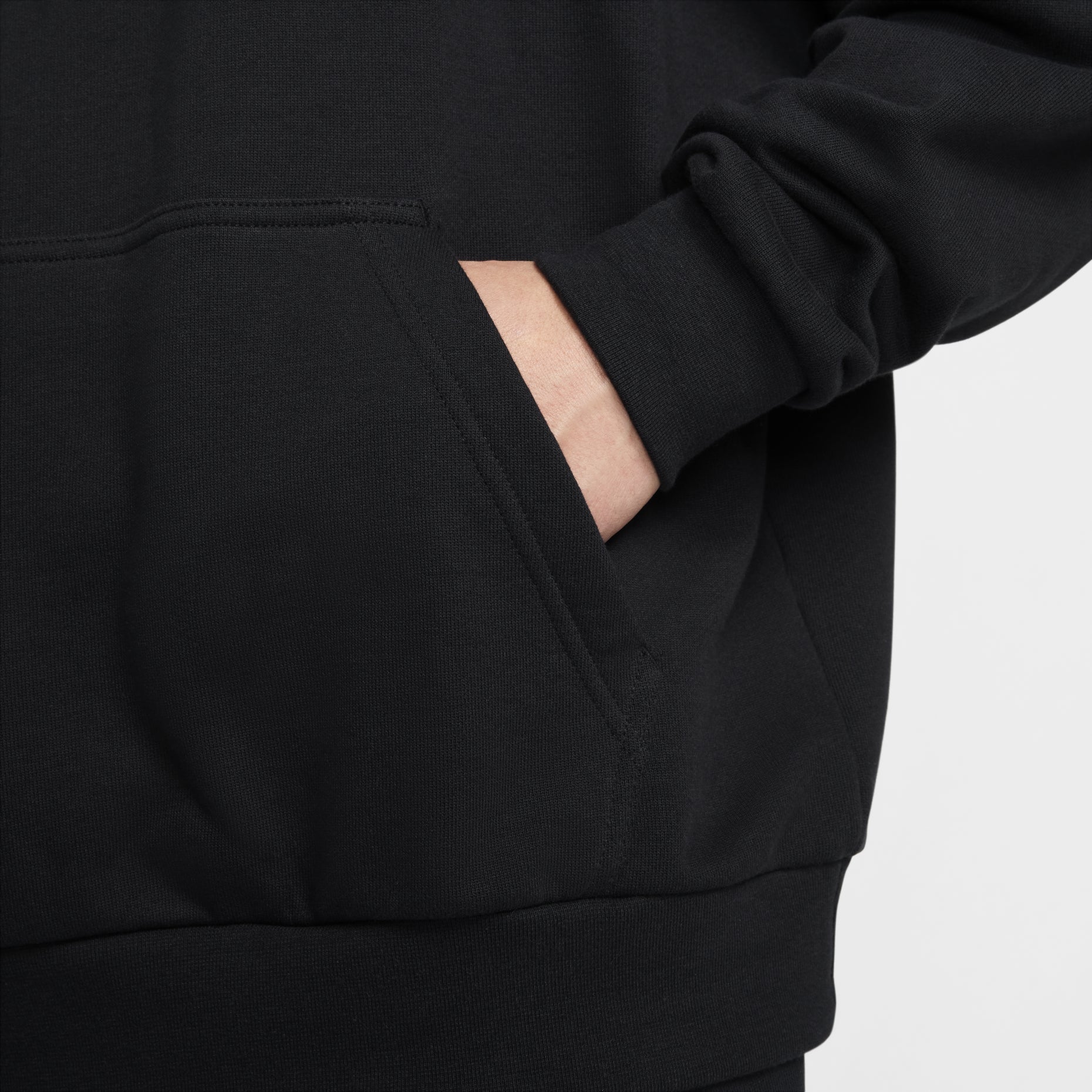 Nike Club Fleece Oversized French Terry French Terry Pullover Hoodie Asia Sizing 'Black' HJ1817-010