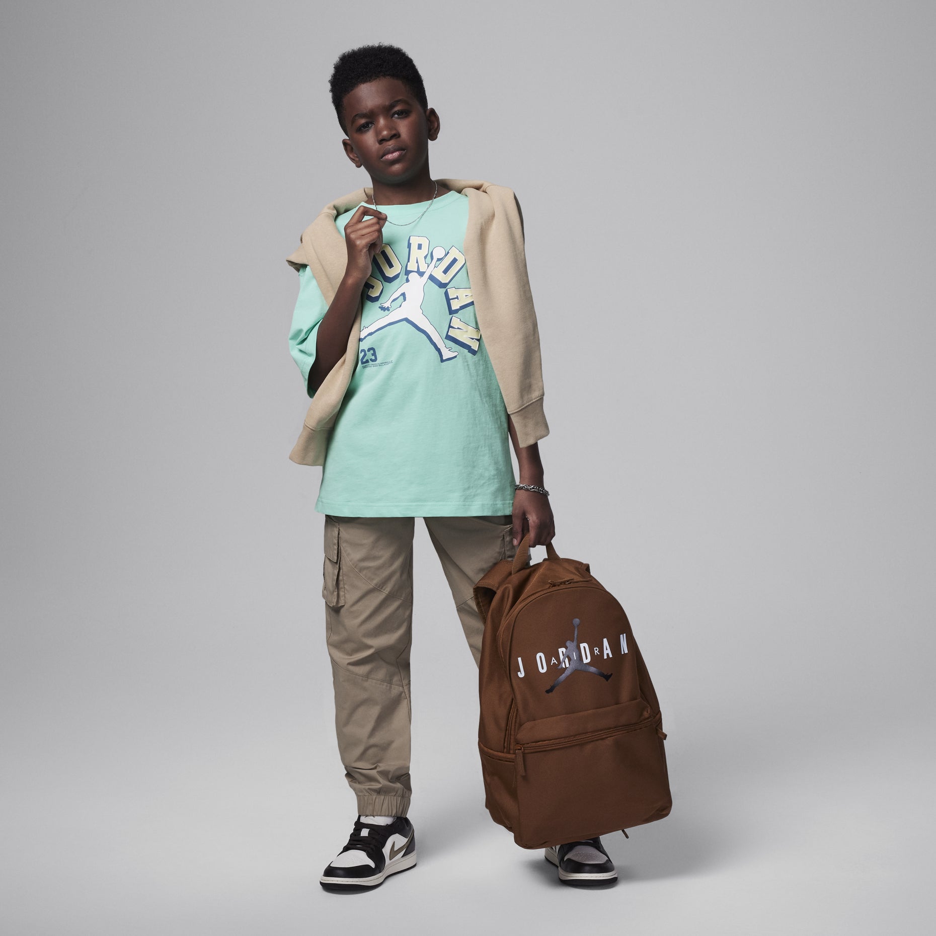 (GS) Air Jordan Varsity Jumpman Graphic T-Shirt 'Mint Green' FV2530-323