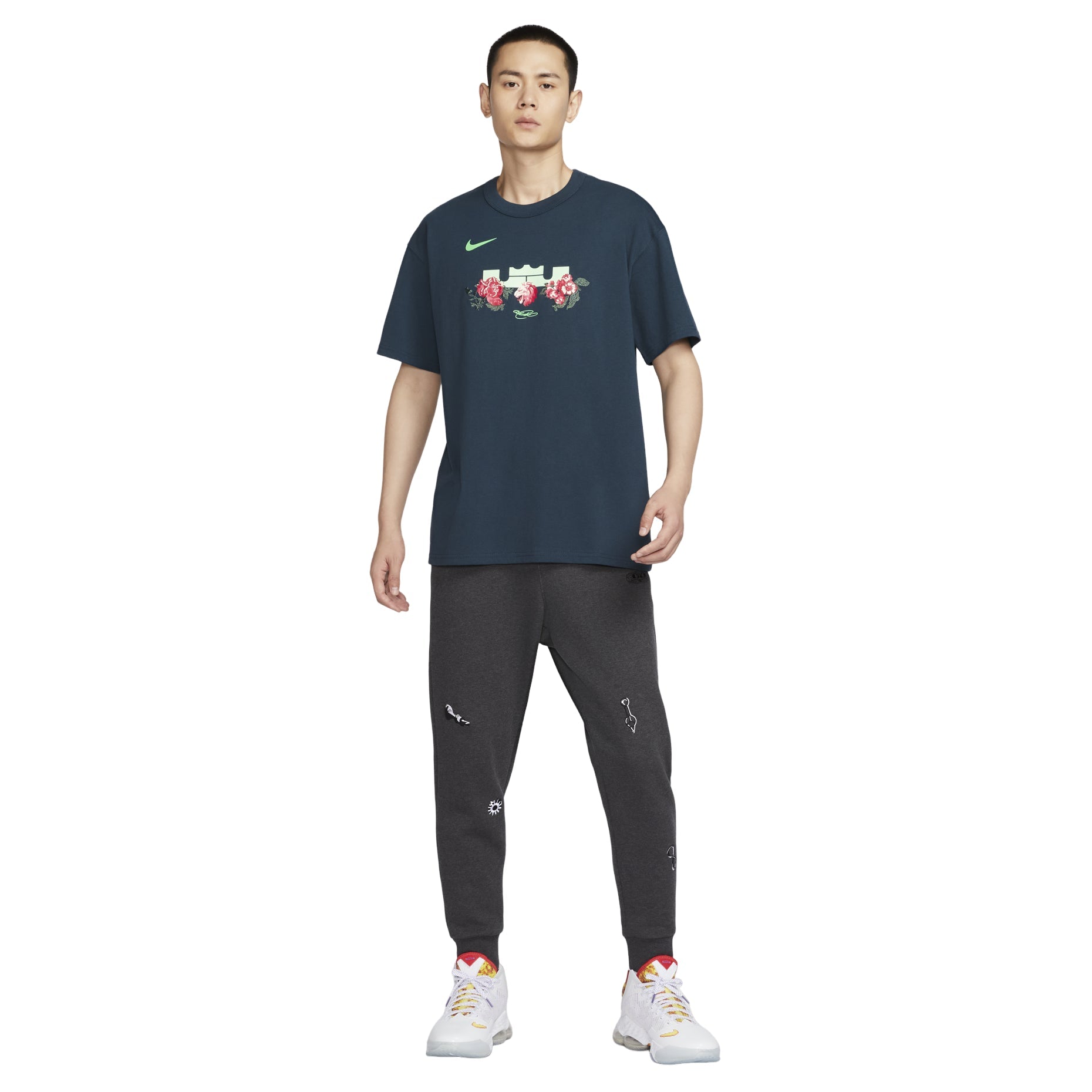 Nike LeBron Max90 Basketball T-Shirt Asia Sizing 'Navy' FZ8074-478