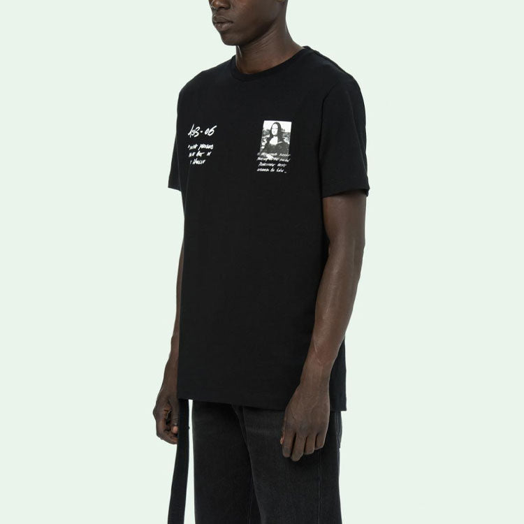 Off-White SS19 Tee Short Sleeve Mens Mona Lisa Normal Fit OMAA027S191850051020