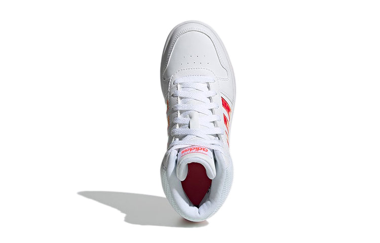 (GS) adidas Hoops 2.0 Mid J 'White Signal Pink' FW7610