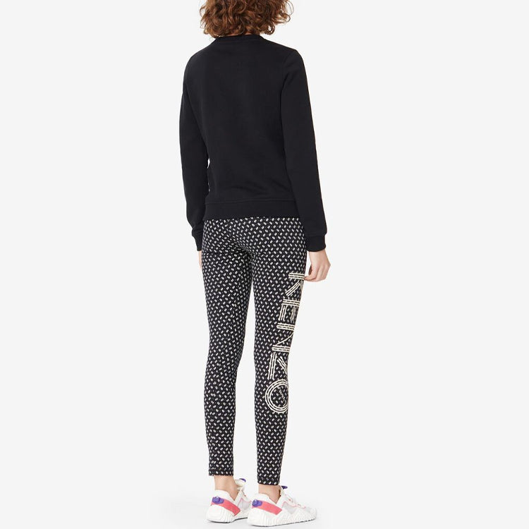 (WMNS) KENZO Logo Printing Sports Hoodie Black FA52SW707962-99