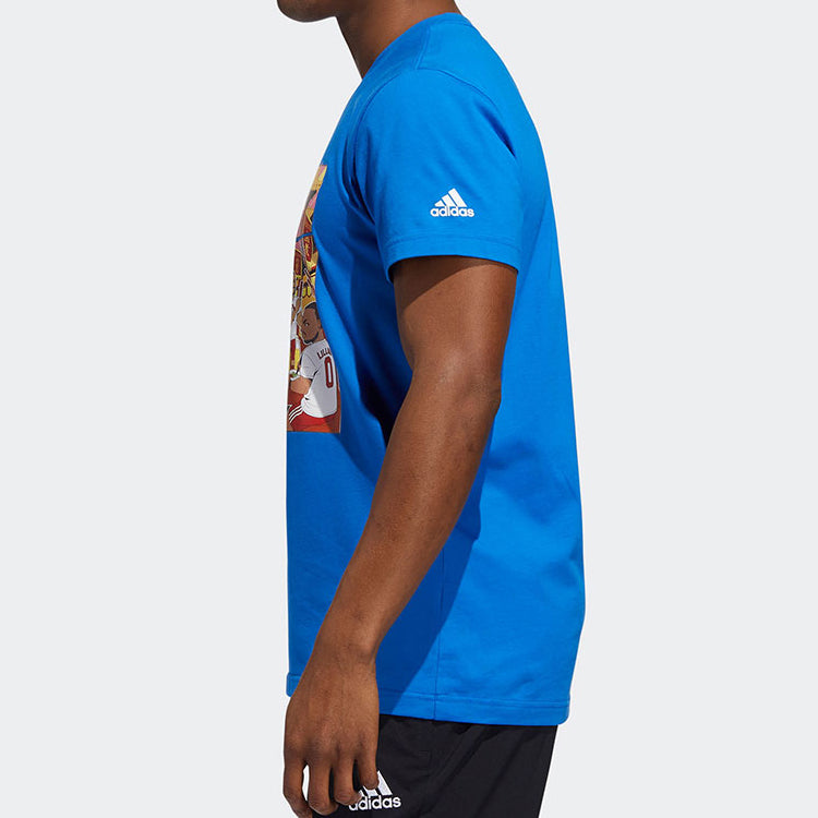 adidas Beijing Tee Basketball Sports Short Sleeve Blue GE1061