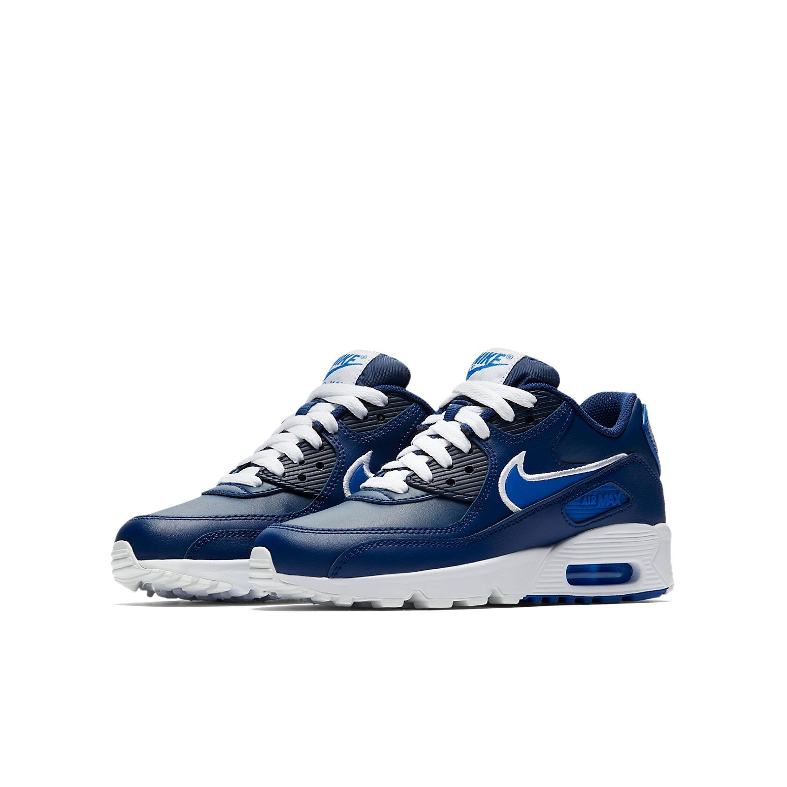(GS) Nike Air Max 90 LTR Leather Low-Top Blue/White 833412-409