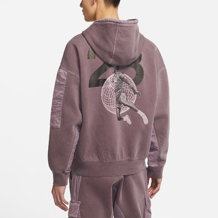 Air Jordan 23 Engineered Casual Sports Letter Logo Hooded Long Sleeve Sweater For Men Brown CV2768-255