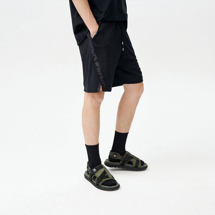 Fila FUSION Loose Casual Sports Knit Shorts Couple Style Black T11U126602F-BK