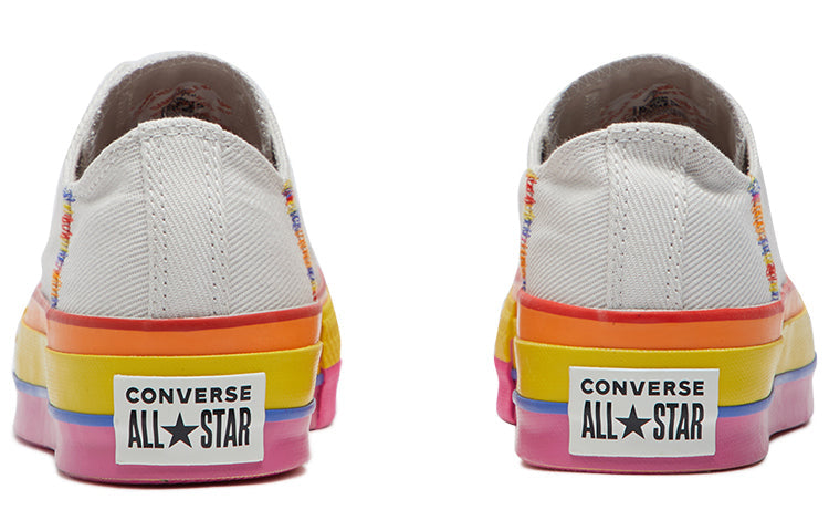 (WMNS) Converse Chuck Taylor All Star Lift Low 'Rainbow - Vintage White' 564992C