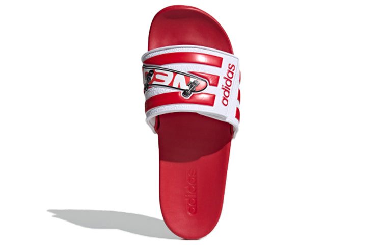 adidas neo Adilette Comfort Adj Yellow Crossover Red White Unisex Slippers 'Red White' FY3040