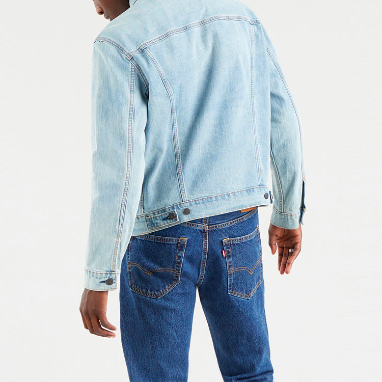 Men's Levis Series lapel Retro Denim Jacket Light Blue 72334-0558