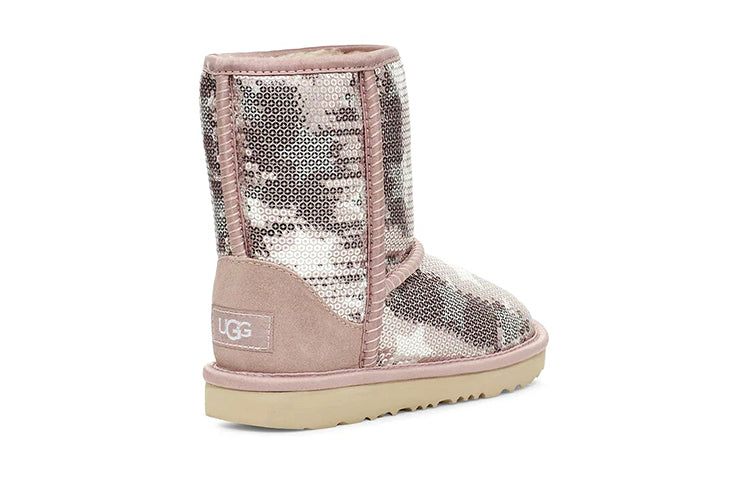 UGG Classic Short ll Sequin Star Big Boys Pink 1107988K-PCRY