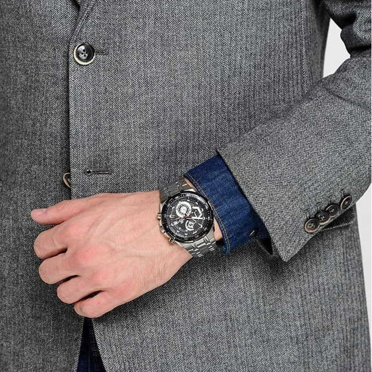 CASIO EDIFICE Waterproof Stainless Steel Strap Mens Black Analog EFR-539D-1A