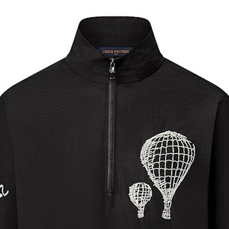 LOUIS VUITTON Embroidered Technical Cotton Zipped Shirt 'Black' 1ABY2M