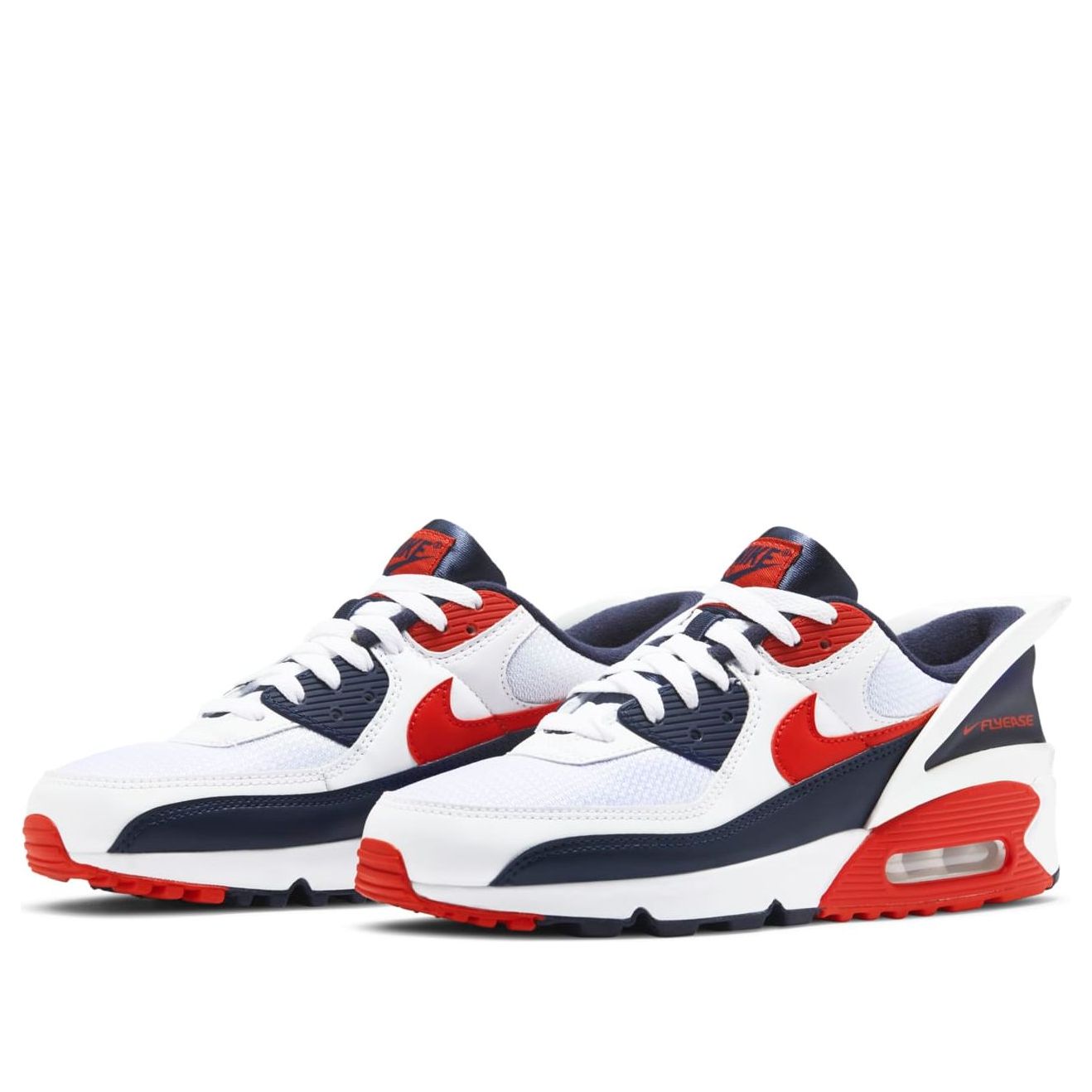 Nike Air Max 90 Flyease USA 'White Blue Red' CU0814-104