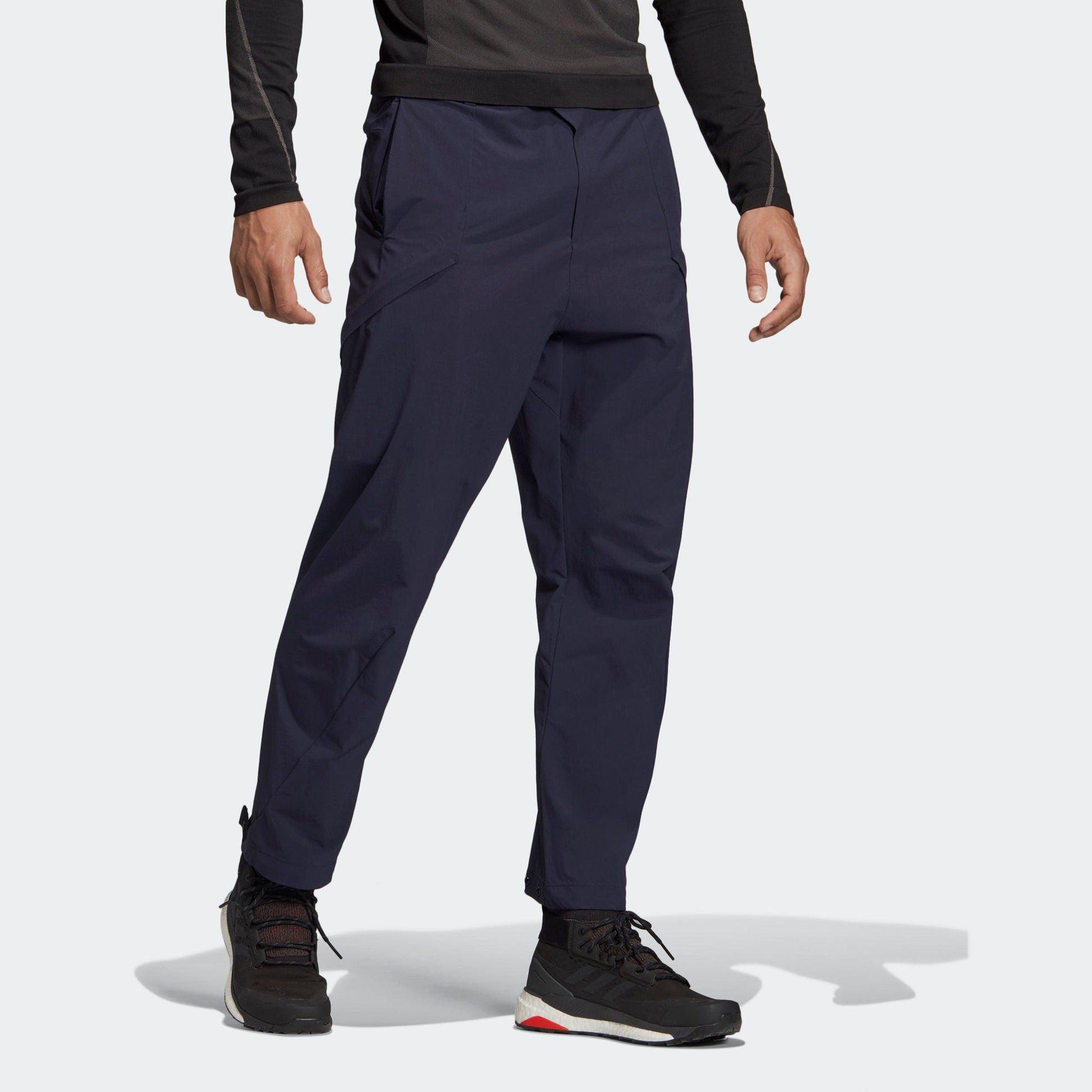 adidas Hike Pants Solid Color Casual Woven Long Pants Navy Blue DZ2043