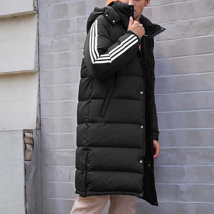 adidas Stay Warm hooded mid-length Down Jacket Couple Style Black AA6784