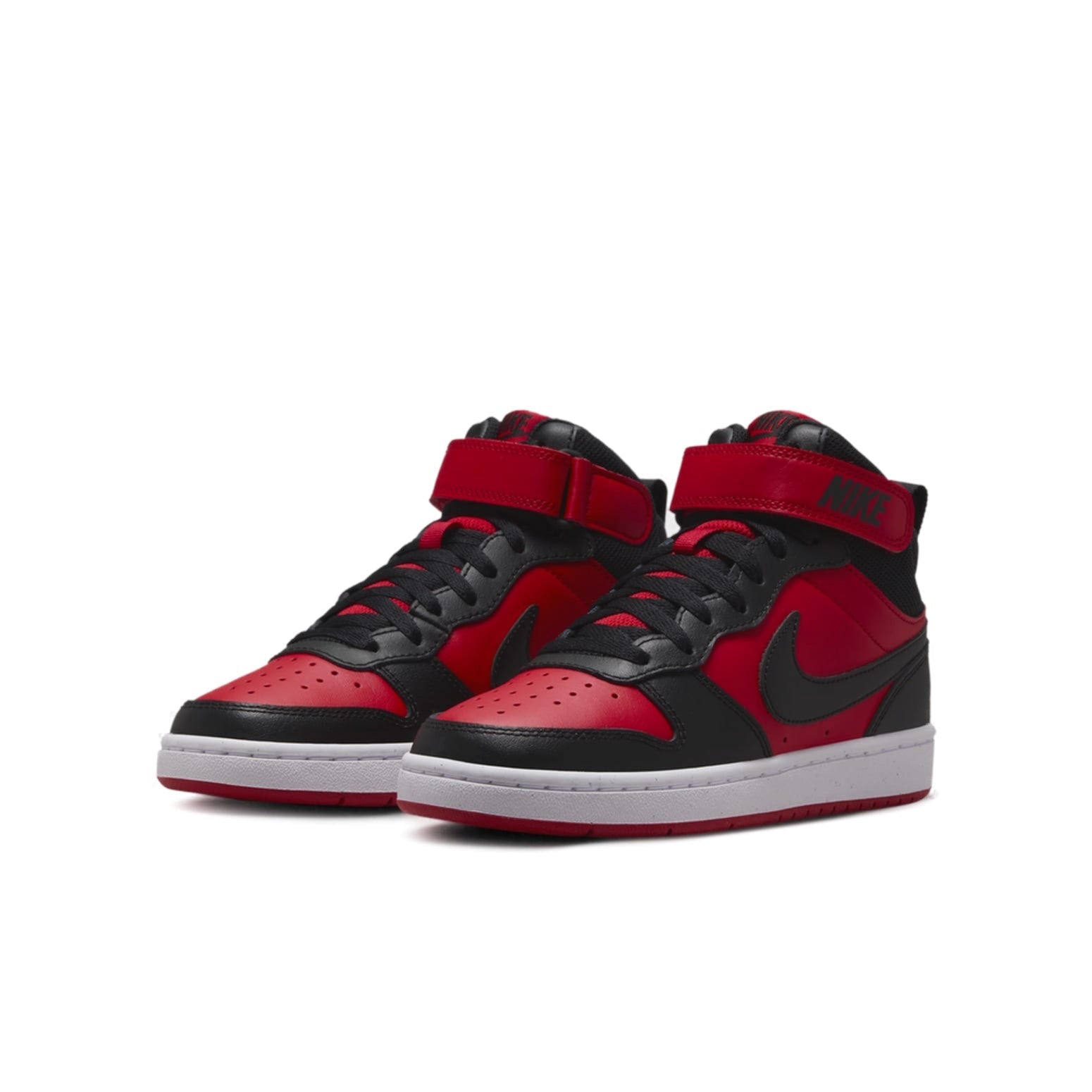 (GS) Nike Court Borough Mid 2 'Black University Red' CD7782-602