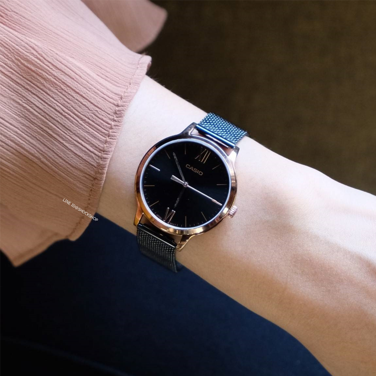(WMNS) CASIO Analog 'Black Rose Gold' LTPE157MRB1B