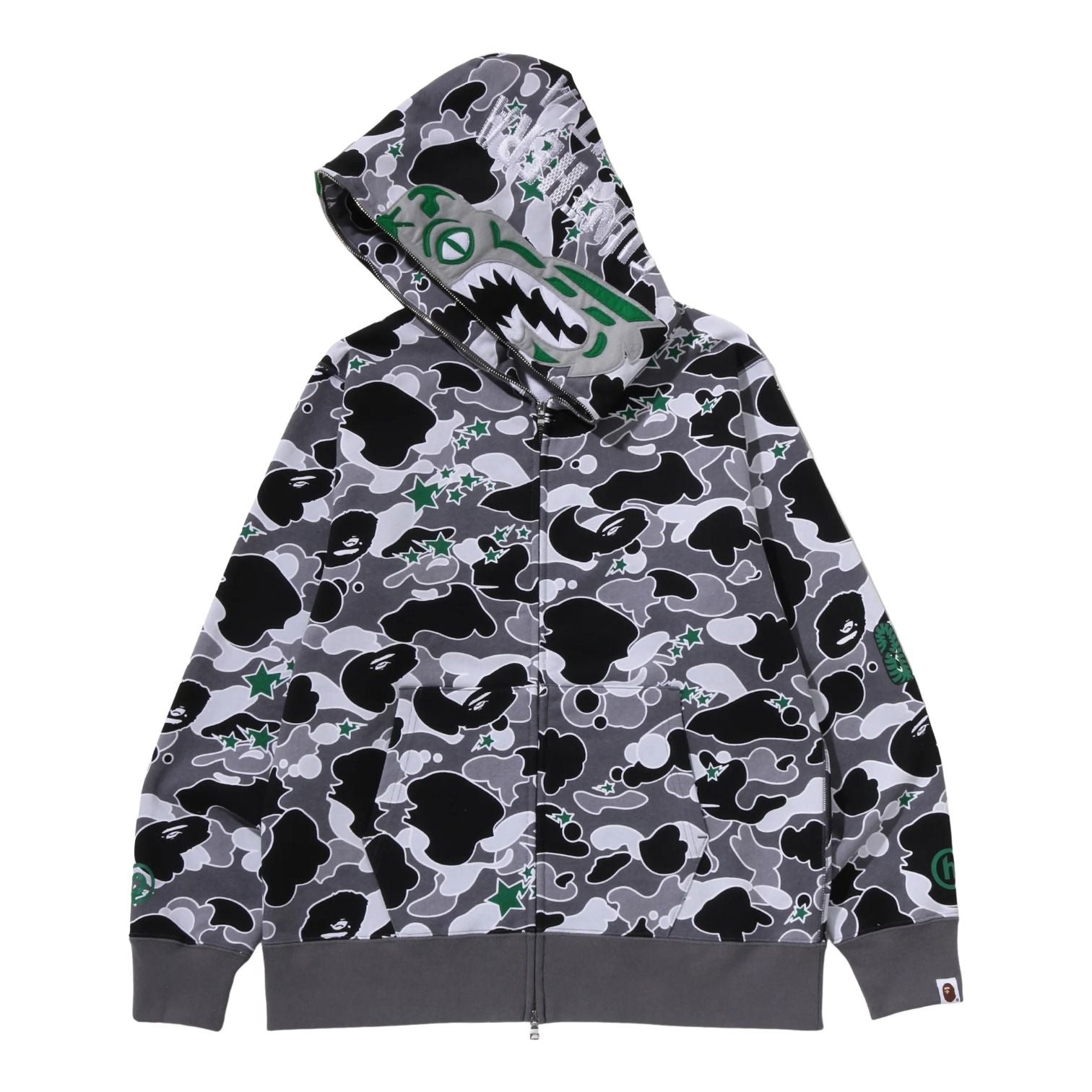 A Bathing Ape x Hidden NY Psyche Camo Full Zip Hoodie 'Grey' 1M23-115-901-HOD