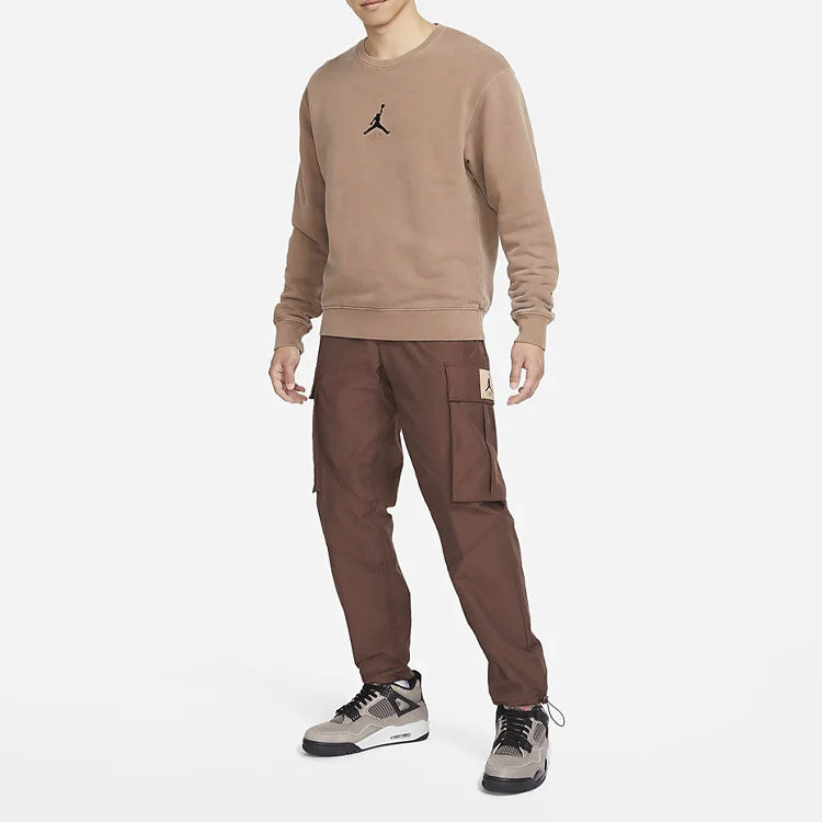 Men's Air Jordan Flight Heritage Big Pocket Cargo Woven Drawstring Casual Joggers/Pants/Trousers Light Chocolate DC7451-284