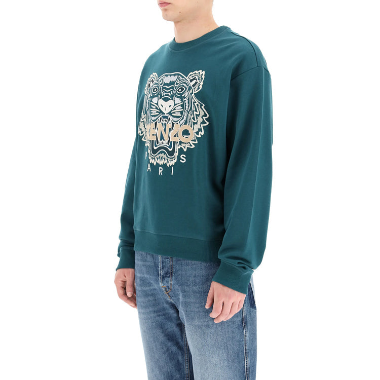 Men's KENZO TIGER Pattern Embroidered Printing Blue FA65SW1104XA-73