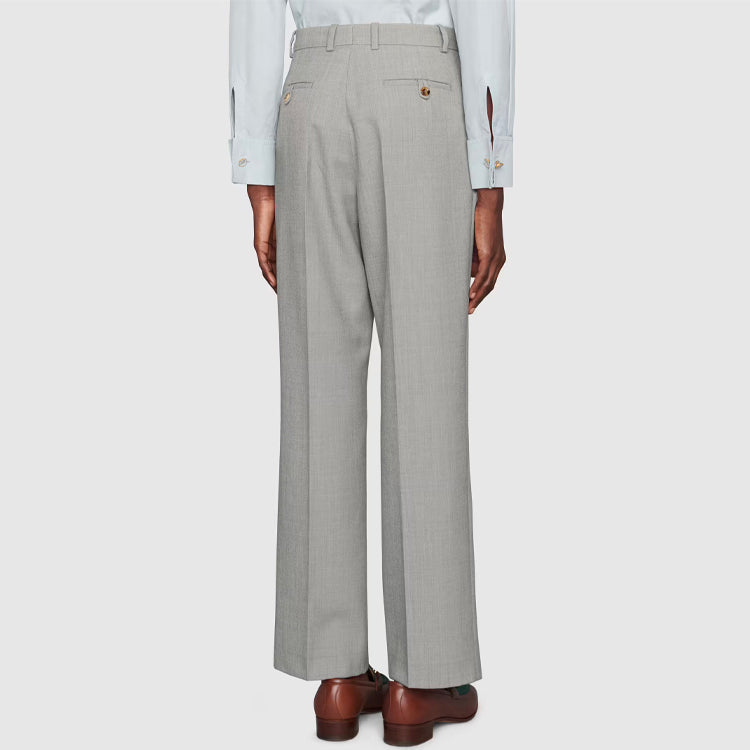 (WMNS) Gucci Sharkskin Wool Pants 'Grey' 675974-ZACFE-4734
