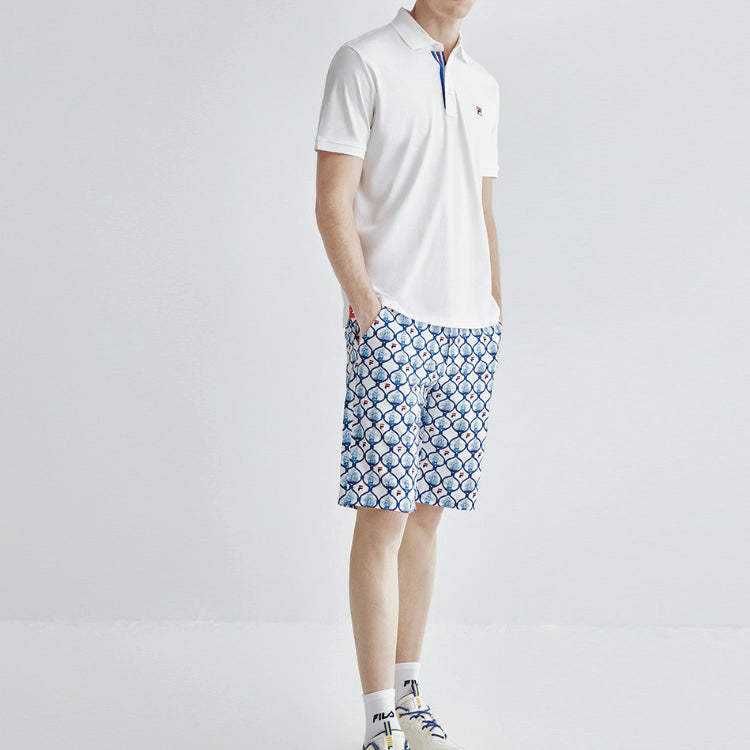 FILA Logo Printing Knit Short Sleeve Polo Shirt White F51M021108F-WT