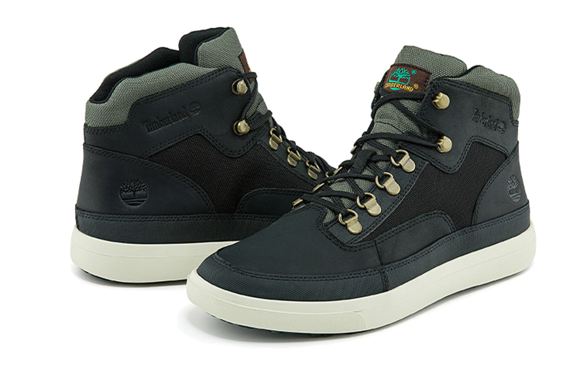 Timberland Ashwood Park Mid Leather and Fabric Hiker Boots 'Black' A2BPW