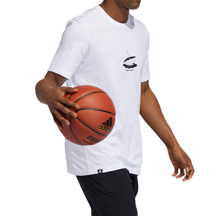 adidas Lil Stripe SPL Sports Casual Round-neck Short-sleeve Tee Men White GE4495