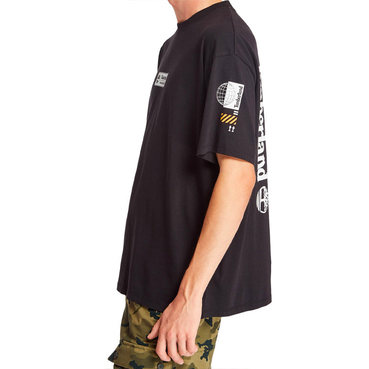 Men's Timberland SS20 Earth Series Printing Short Sleeve Black A2B51001