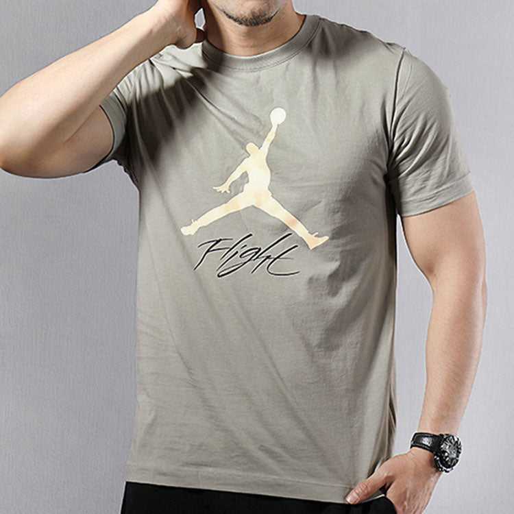 Air Jordan Jumpman Flight Basketball Sports Short Sleeve Gray AO0665-334